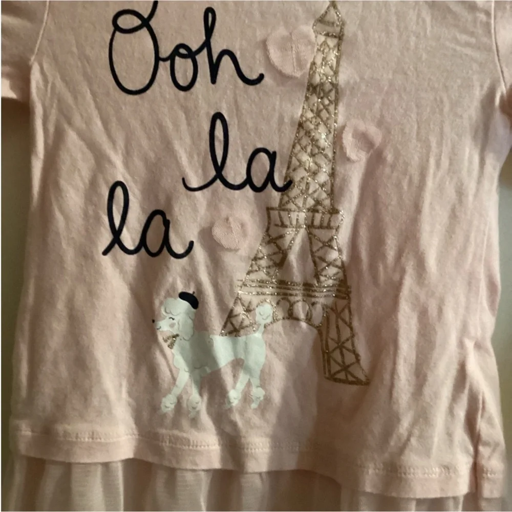 Ooohhh La La French Eiffel Tower Poodle Dog Ruffle Carters 3T